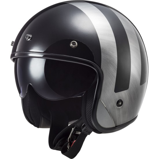 Casco jet LS2 OF601 BOB II Lines Black Jeans - Micasco.es - Tu tienda de cascos de moto