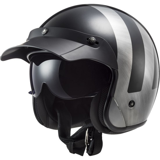 Casco jet LS2 OF601 BOB II Lines Black Jeans - Micasco.es - Tu tienda de cascos de moto