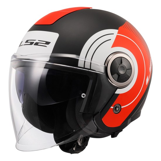 Casco jet LS2 CLASSY Disko Black Red White - Micasco.es - Tu tienda de cascos de moto