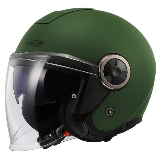 Casco jet LS2 CLASSY Solid Matt Military Green - Micasco.es - Tu tienda de cascos de moto