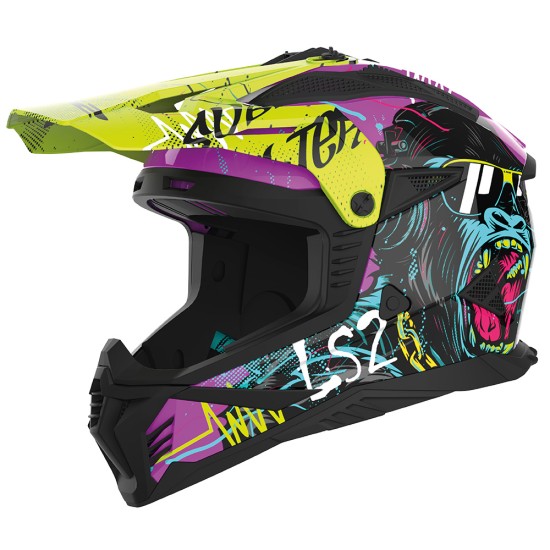 LS2 MX708 FAST II Gorila Purple HV Yellow - Micasco.es - Tu tienda de cascos de moto