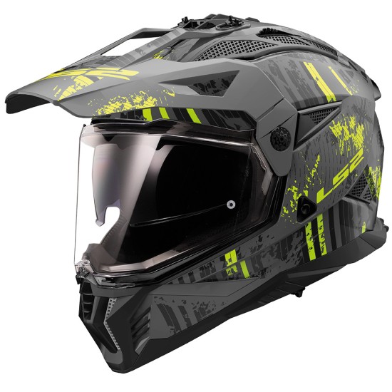 LS2 MX702 Pioneer II CRAZY MATT BLACK HV YELLOW - Micasco.es - Tu tienda de cascos de moto