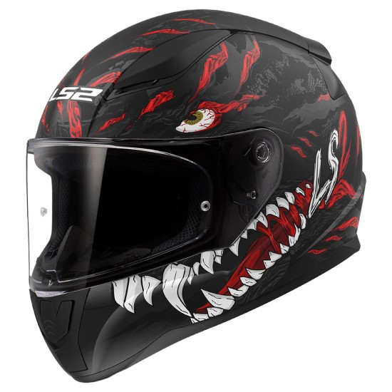 Casco integral LS2 Rapid II Kaiju Matt Black Red White - Micasco.es - Tu tienda de cascos de moto
