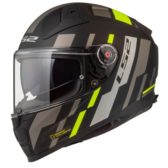 Casco integral LS2 FF811 VECTOR II TRON MATT BLACK HV YELLOW - Micasco.es - Tu tienda de cascos de moto