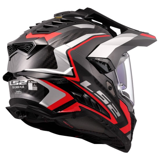 LS2 MX701 EXPLORER CARBON Frontier II  Matt White Red - Micasco.es - Tu tienda de cascos de moto