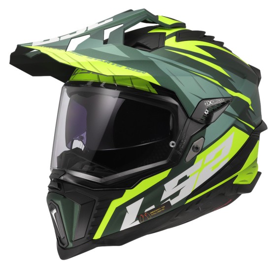 LS2 MX701 EXPLORER Spire Matt Green HV Yellow - Micasco.es - Tu tienda de cascos de moto