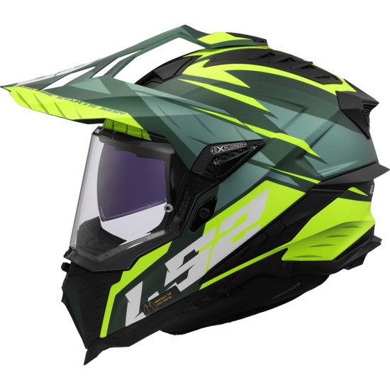 LS2 MX701 EXPLORER Spire Matt Green HV Yellow - Micasco.es - Tu tienda de cascos de moto