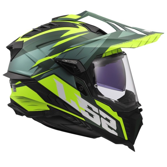 LS2 MX701 EXPLORER Spire Matt Green HV Yellow - Micasco.es - Tu tienda de cascos de moto