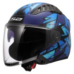 Casco jet LS2 OF600 Copter II KANJI Blue - Micasco.es - Tu tienda de cascos de moto