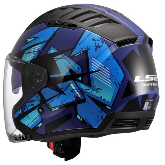 Casco jet LS2 OF600 Copter II KANJI Blue - Micasco.es - Tu tienda de cascos de moto