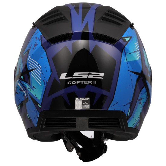 Casco jet LS2 OF600 Copter II KANJI Blue - Micasco.es - Tu tienda de cascos de moto