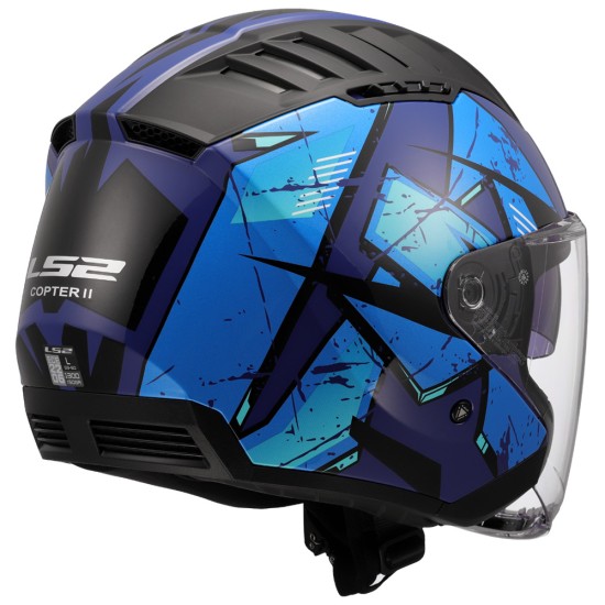 Casco jet LS2 OF600 Copter II KANJI Blue - Micasco.es - Tu tienda de cascos de moto