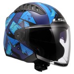 Casco jet LS2 OF600 Copter II KANJI Blue - Micasco.es - Tu tienda de cascos de moto