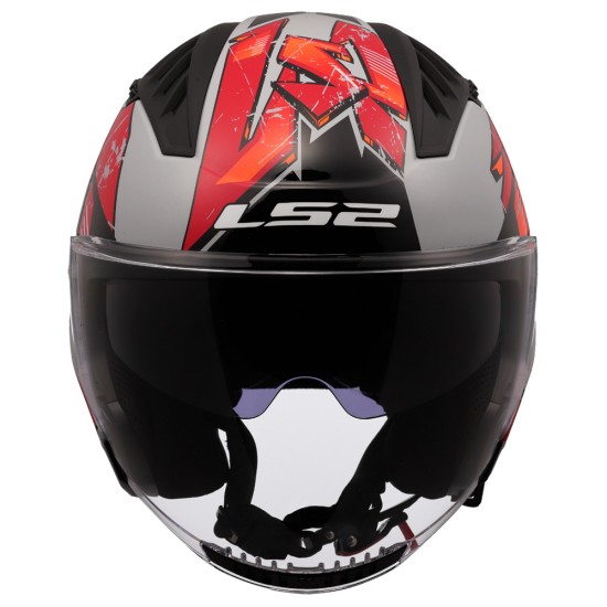 Casco jet LS2 OF600 Copter II KANJI Red - Micasco.es - Tu tienda de cascos de moto