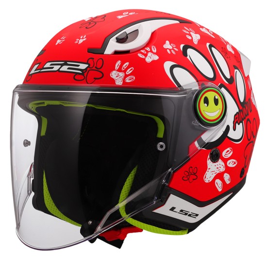 Casco infantil LS2 OF622 FUNNY II Paws Red - Micasco.es - Tu tienda de cascos de moto