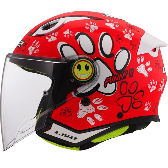 Casco infantil LS2 OF622 FUNNY II Paws Red - Micasco.es - Tu tienda de cascos de moto